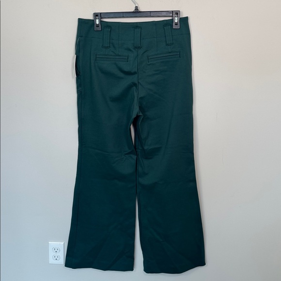 NWT Maeve Naomi Ponte Wide-Leg Flare Pants in Blue/Green - 8 - Picture 4 of 7